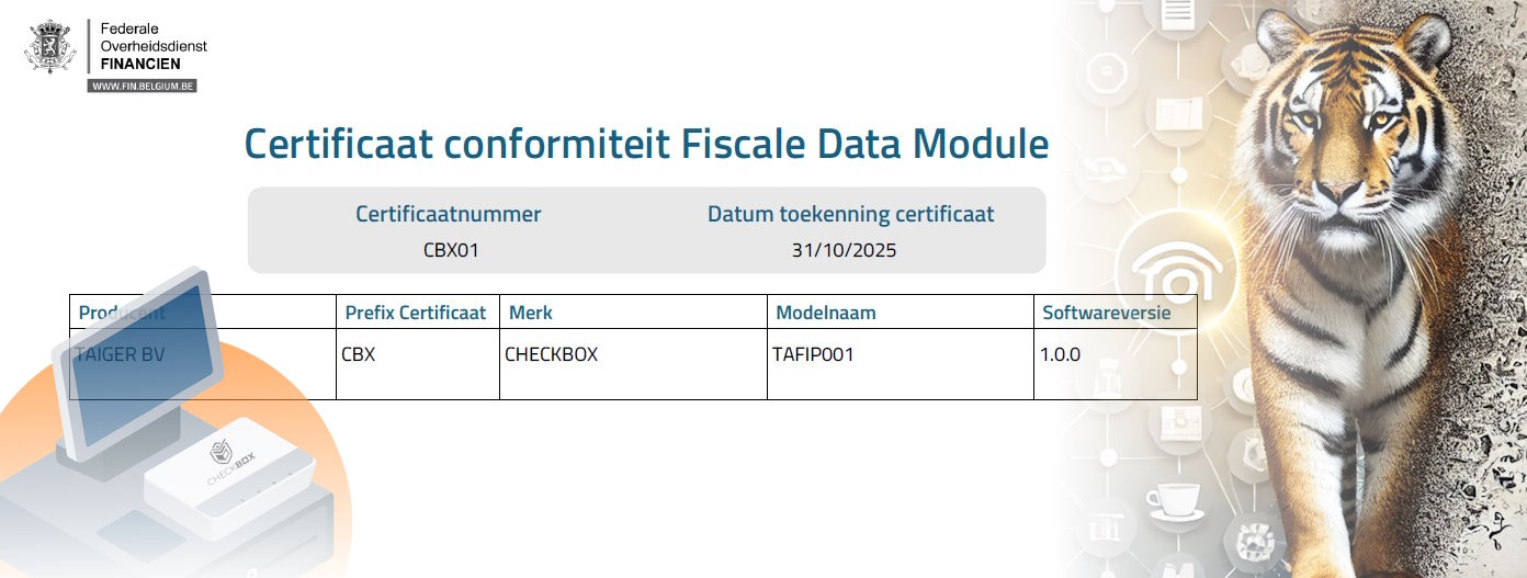 Checkbox Certificaat
